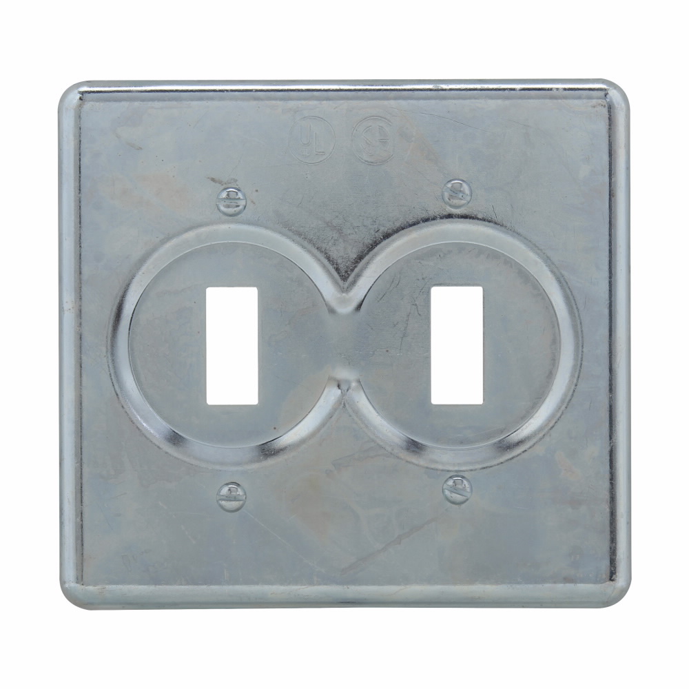 Product image for CROUSE_HINDS S322 COVER SWITCH 2GANG STEEL FOR FS FD CONDULET CAST BOX FOR 2SINGLE SWITCHES SURF MNT