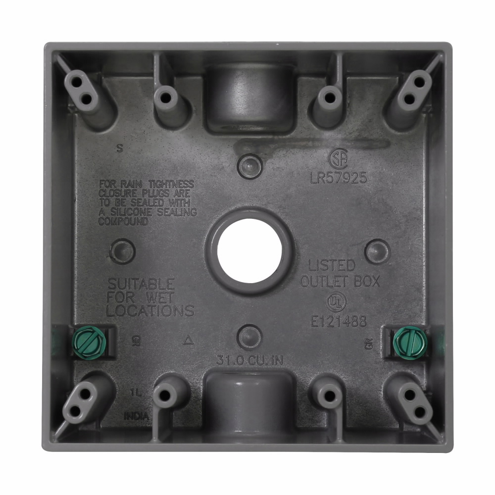 Product image for 2 G WP BOX 2 DP 1/2 3 HOLE GRAY