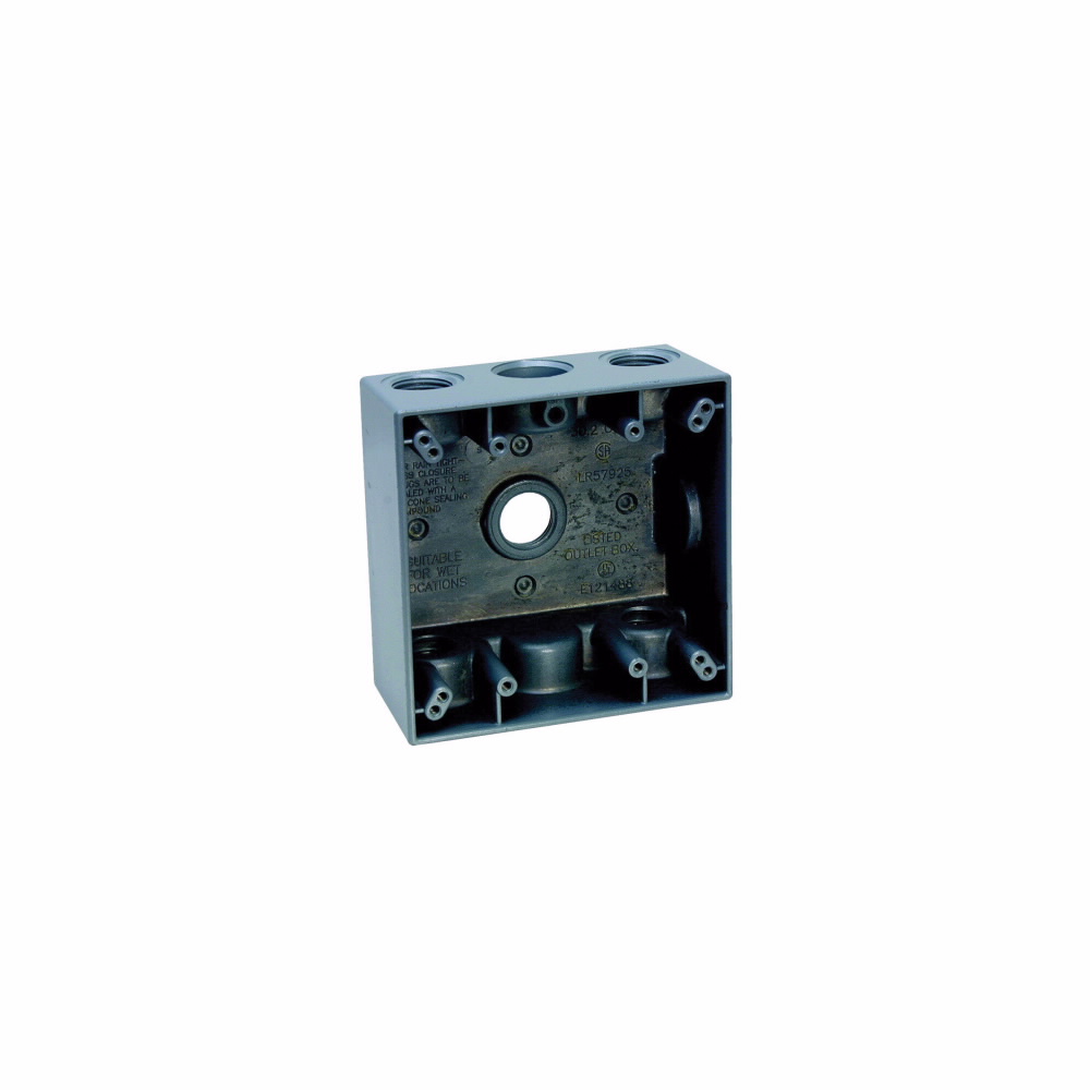 Product image for 2 G WP BOX 2 DP 1/2 5 HOLE GRAY