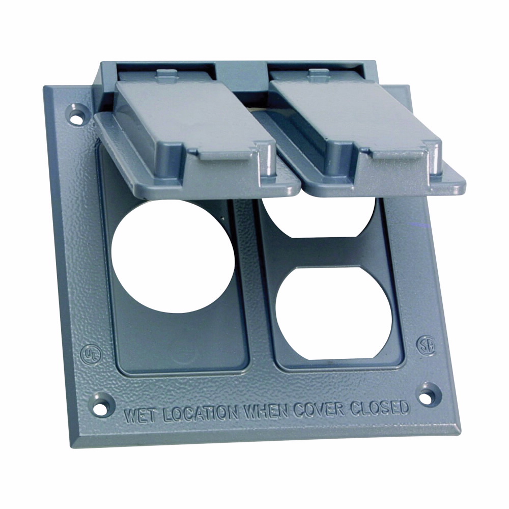 Product image for 2 G WP SINGLE OR DUPL REC OR SW CVR GRAY