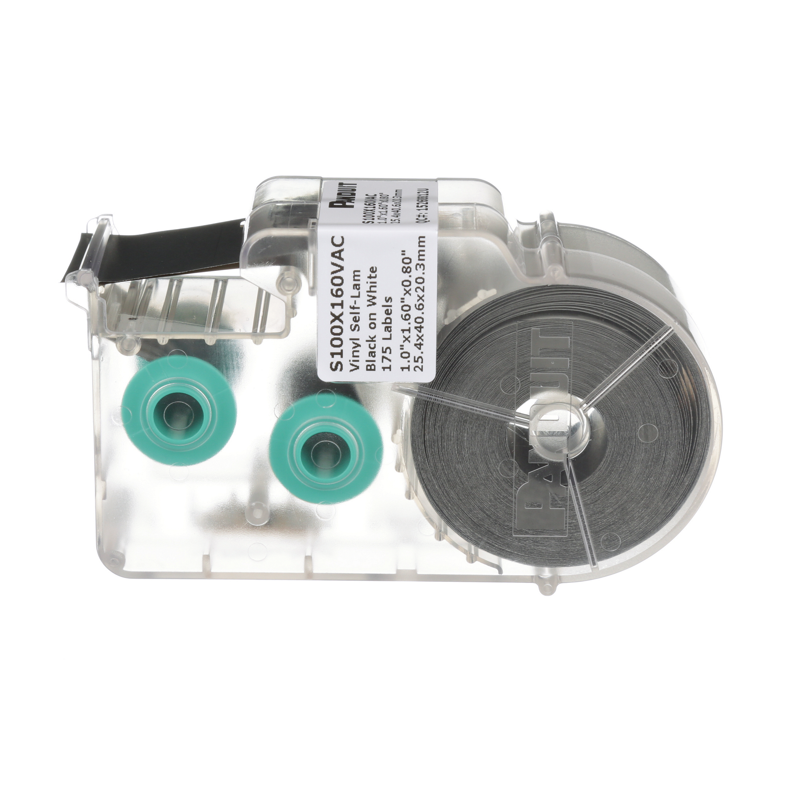 Product image for P1™ S100X160VAC Self-Lam, Vinyl, White, 175 Lbls, 1", 0.8" PO H, PK1