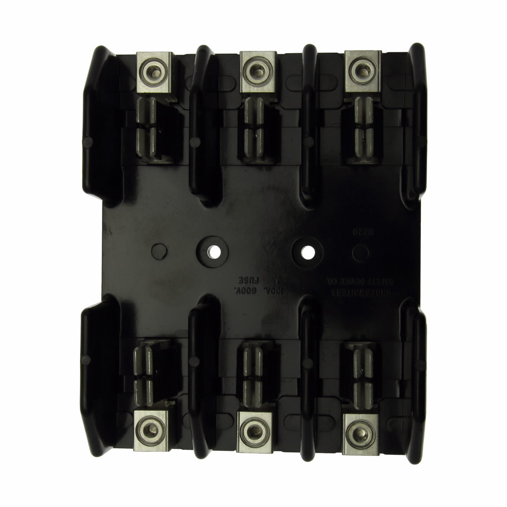 Product image for BUSSMANN J60100-3CR FUSEBLOCK 100A 600V 3-POLE F/ CLASS J FUSE BOX LUG WITH RETAINING CLIP CU AL