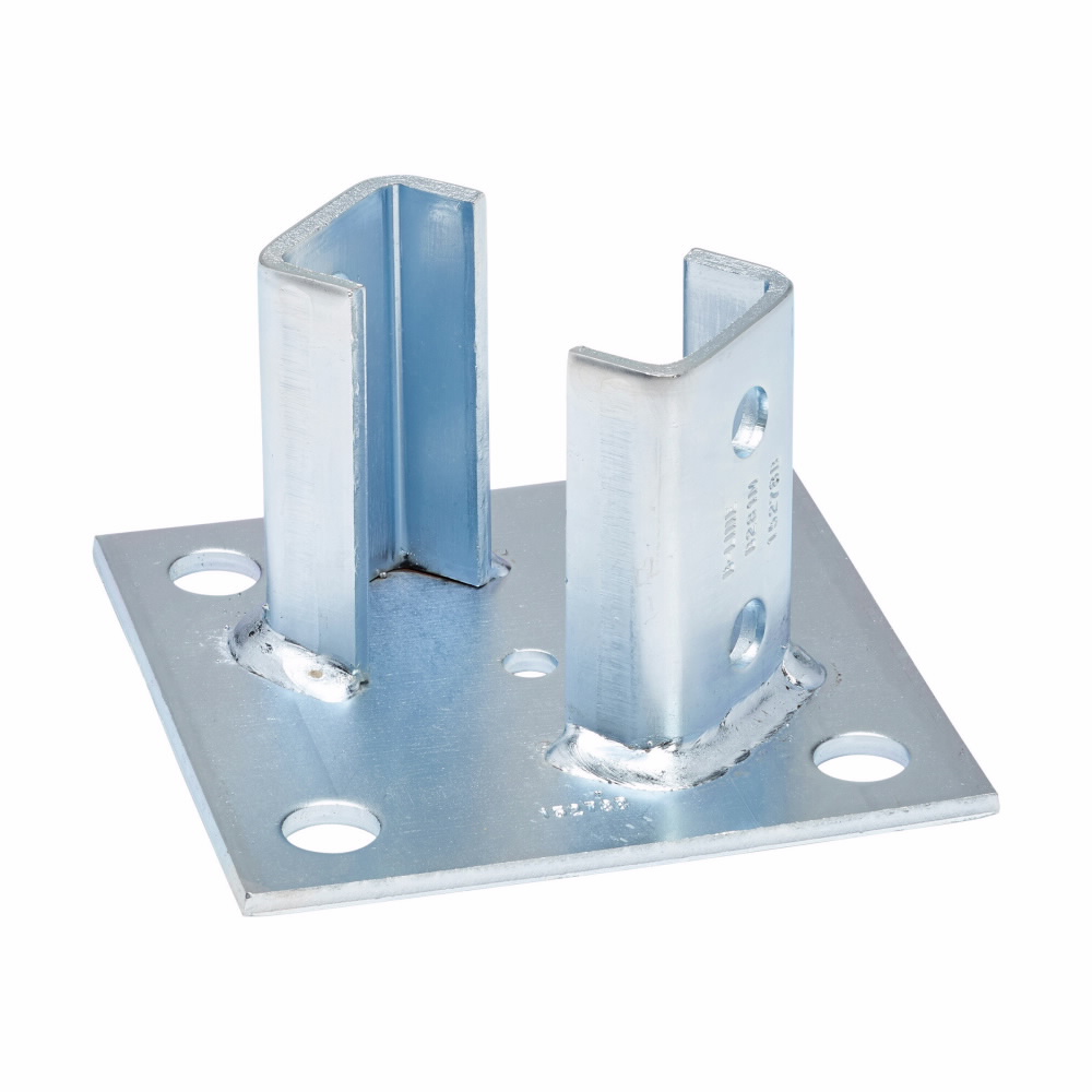 Product image for POST BASE B22-2PL CHNL, 6" X 6" X 3 1/2" BASE, GR