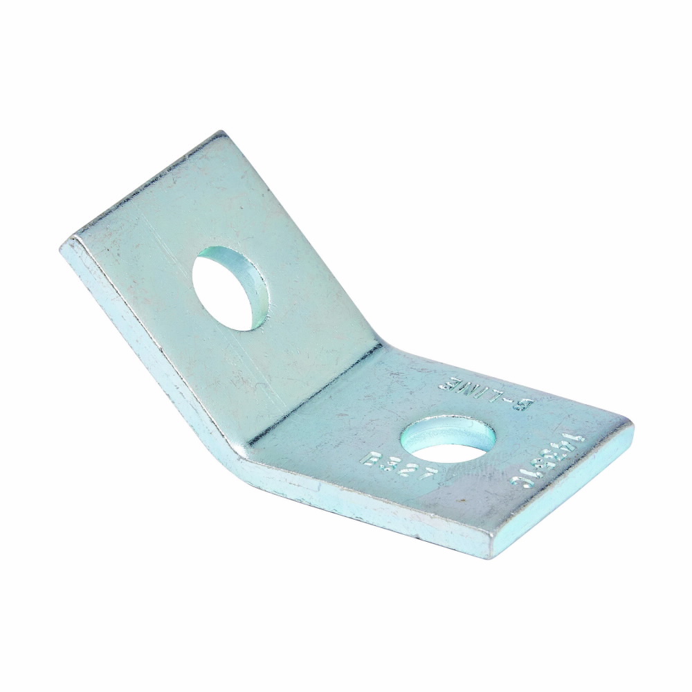 Product image for TWO HOLE O SHORT AGL, 45 DEG, ZN PLTD