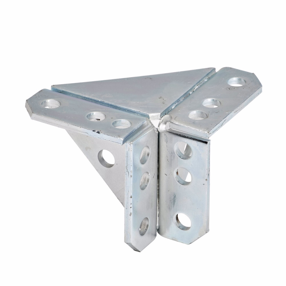 Product image for EIGHT HOLE DBL CORNER GUSSETTED CONNECTION, ZN PLTD