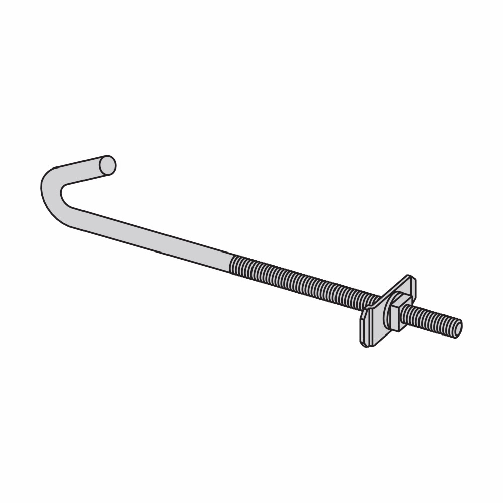 Product image for J-HOOK, 6 1/2" THREAD LEN, ZN PLTD