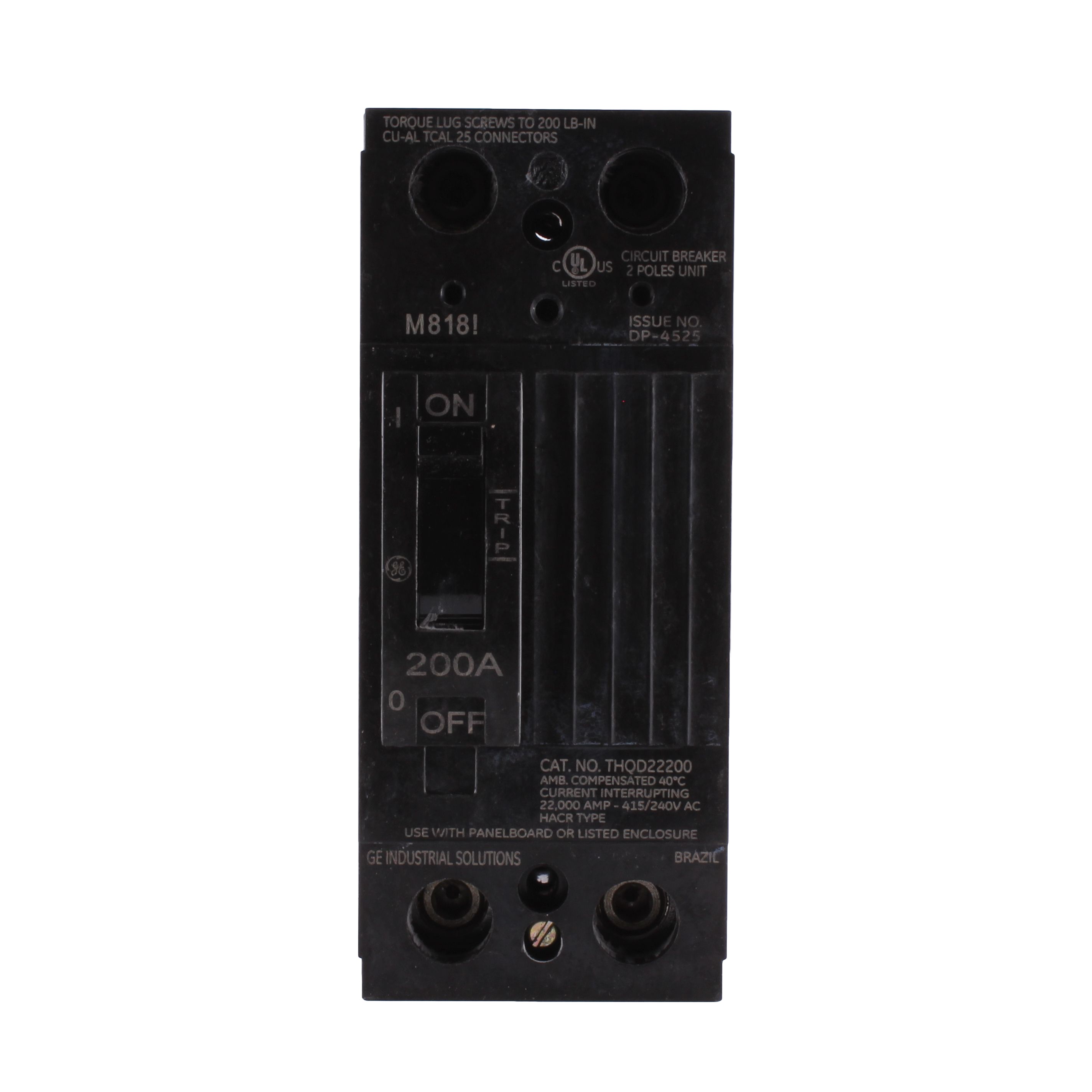 Product image for Circuit breaker w/lugs 2 pole 200A 240V