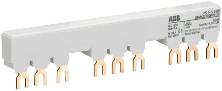 Product image for MS116/132 BUSBAR 65A 3-MMP 1-AUX