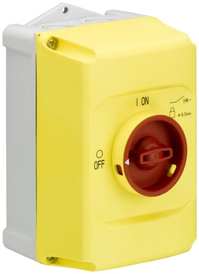Product image for ENCLOSURE, RED/YE, IP65, 3X LOCKAB