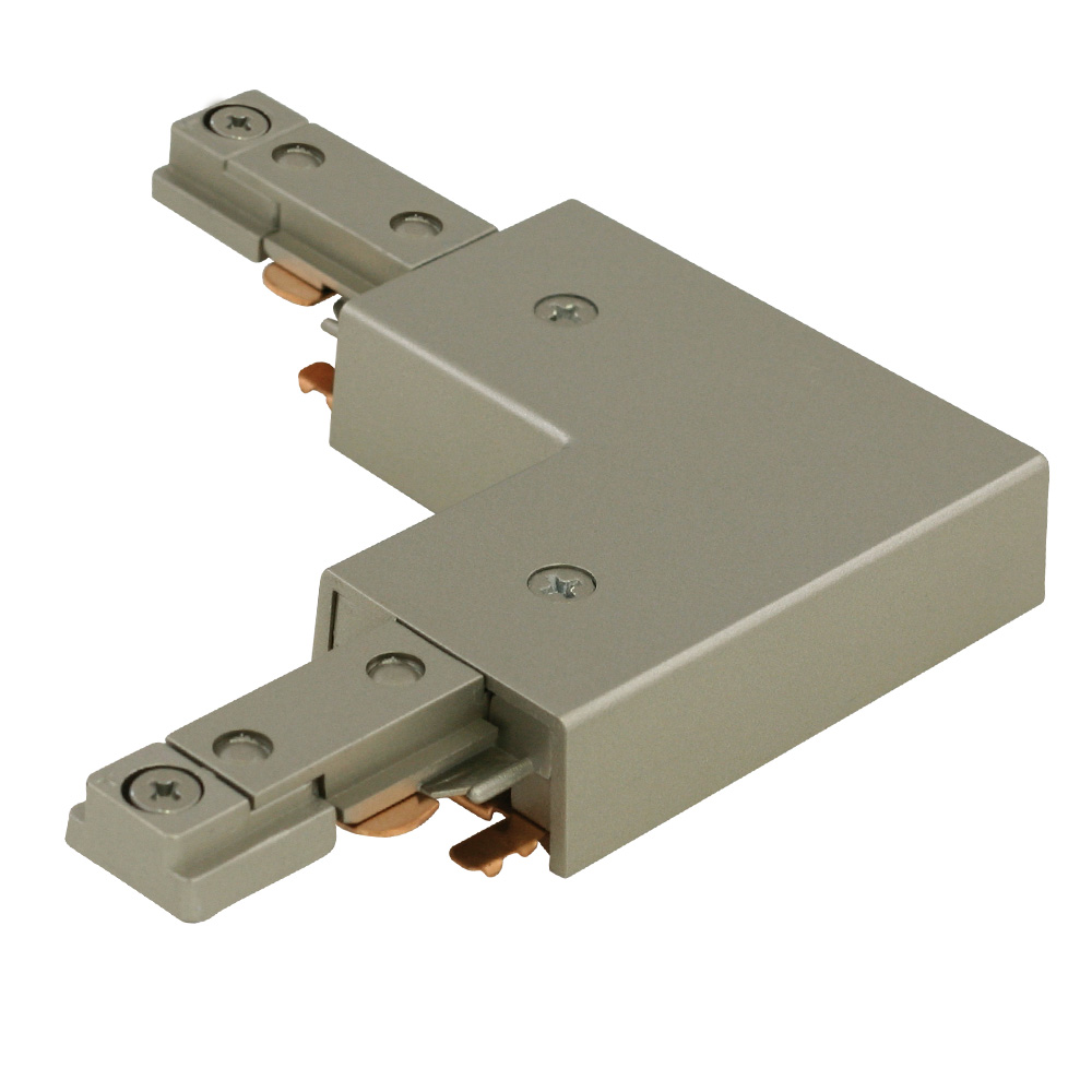 Product image for Connector L-power feed 2-track brushed nickel