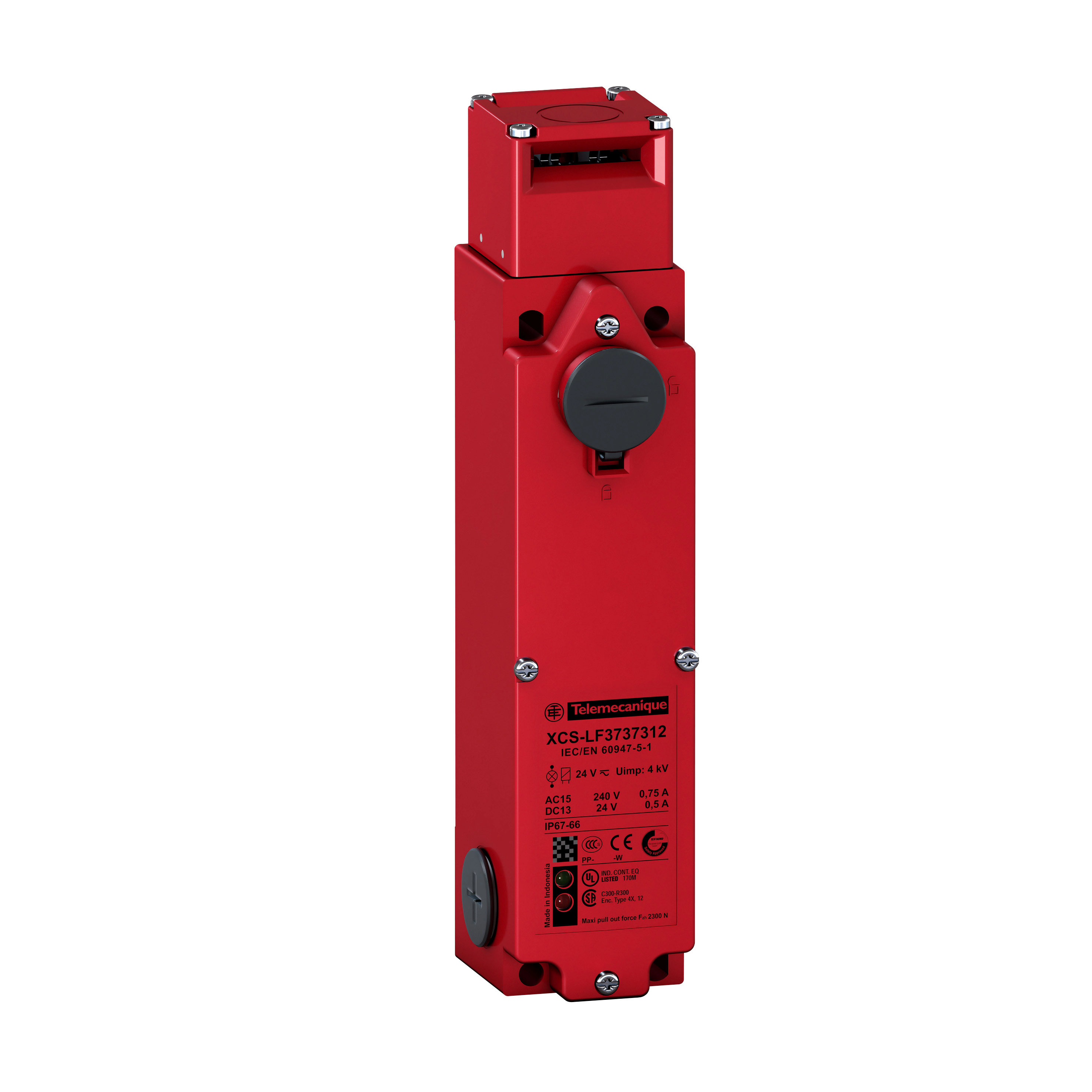 Product image for SAFETY SWITCH, TELEMECANIQUE SAFETY SWITCHES XCS, METAL XCSLF, 2 NC+1 NO, SLOW BREAK, 3 ENTRIES TAPPED M20, 24 V