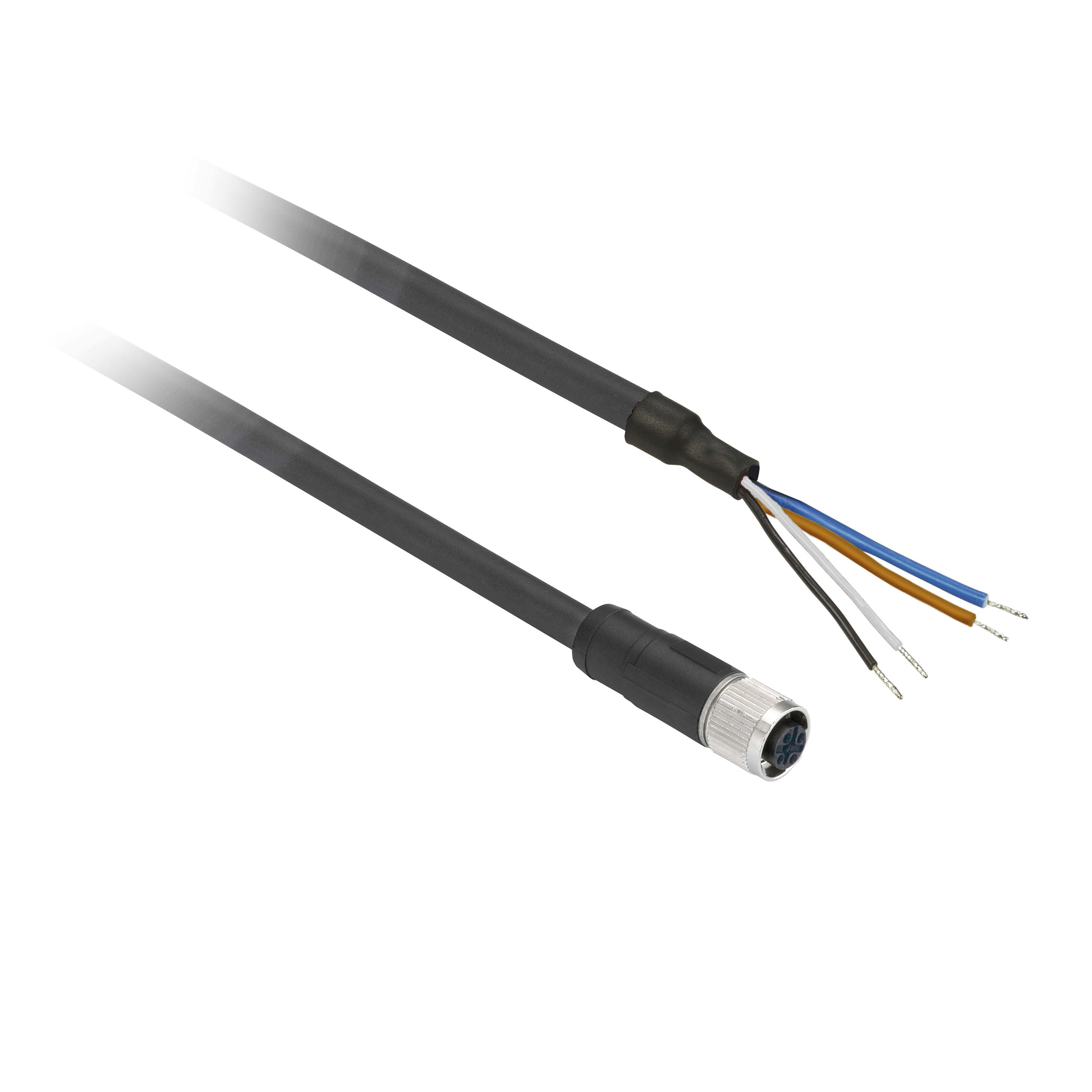 Product image for FEMALE - M12 - 4-PIN - STRAIGHT PREWIRED CONNECTOR - CABLE 10 M