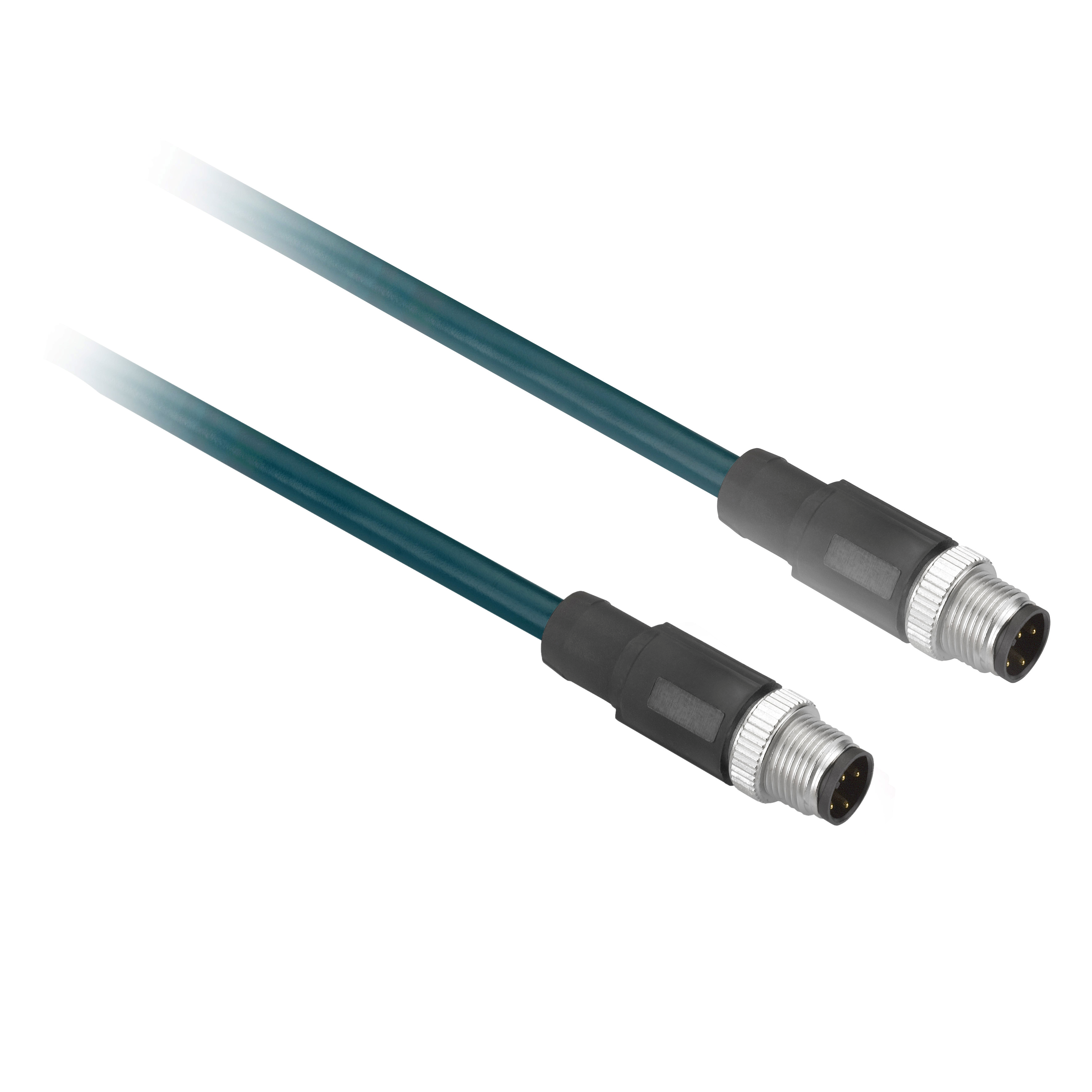 Product image for JUMPER CABLE - MALE M12 - 4-PIN STRAIGHT - FEMALE M12 - 4-PIN STRAIGHT - CABLE2M
