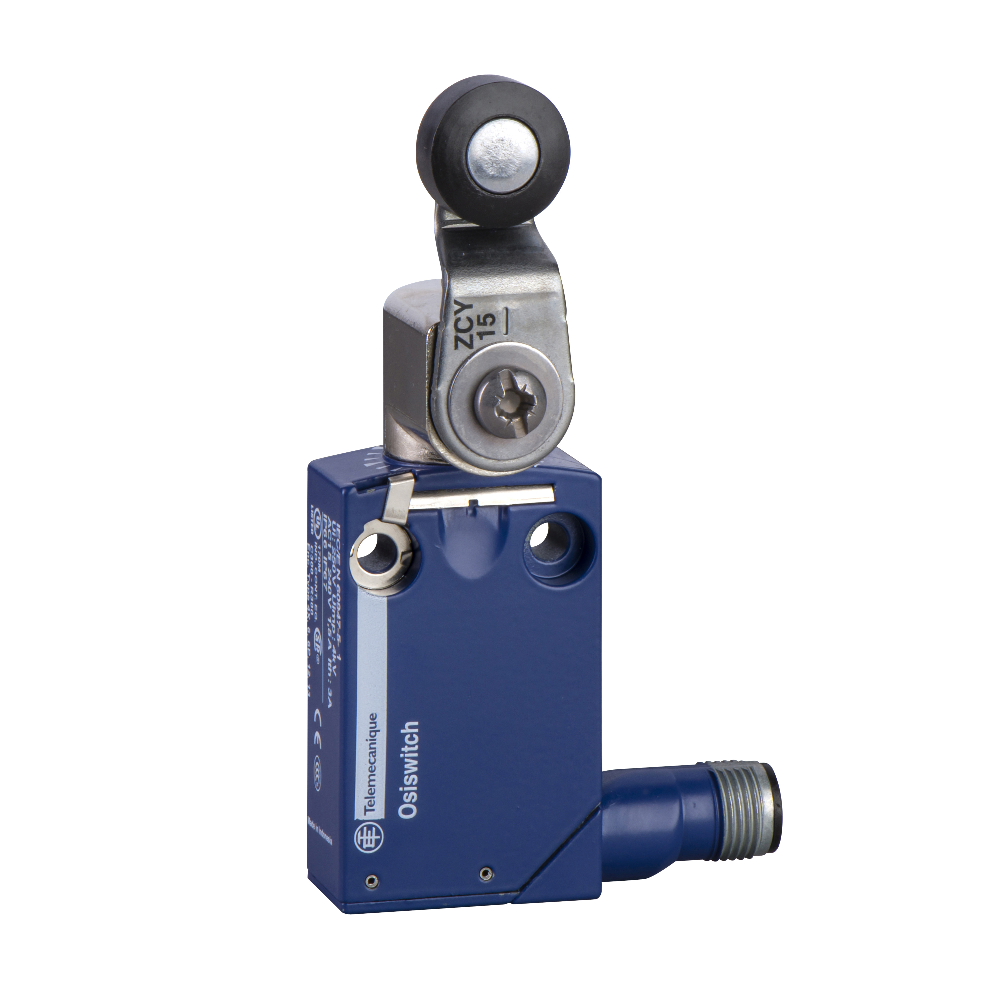 Product image for LIMIT SWITCH, LIMIT SWITCHES XC STANDARD, XCMD, THERMOPLASTIC ROLLER LEVER, 1NC+1 NO, SNAP, M12