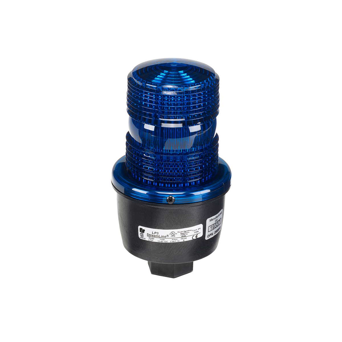 Product image for STROBE PIPE MOUNT 12-48VDC BLUE