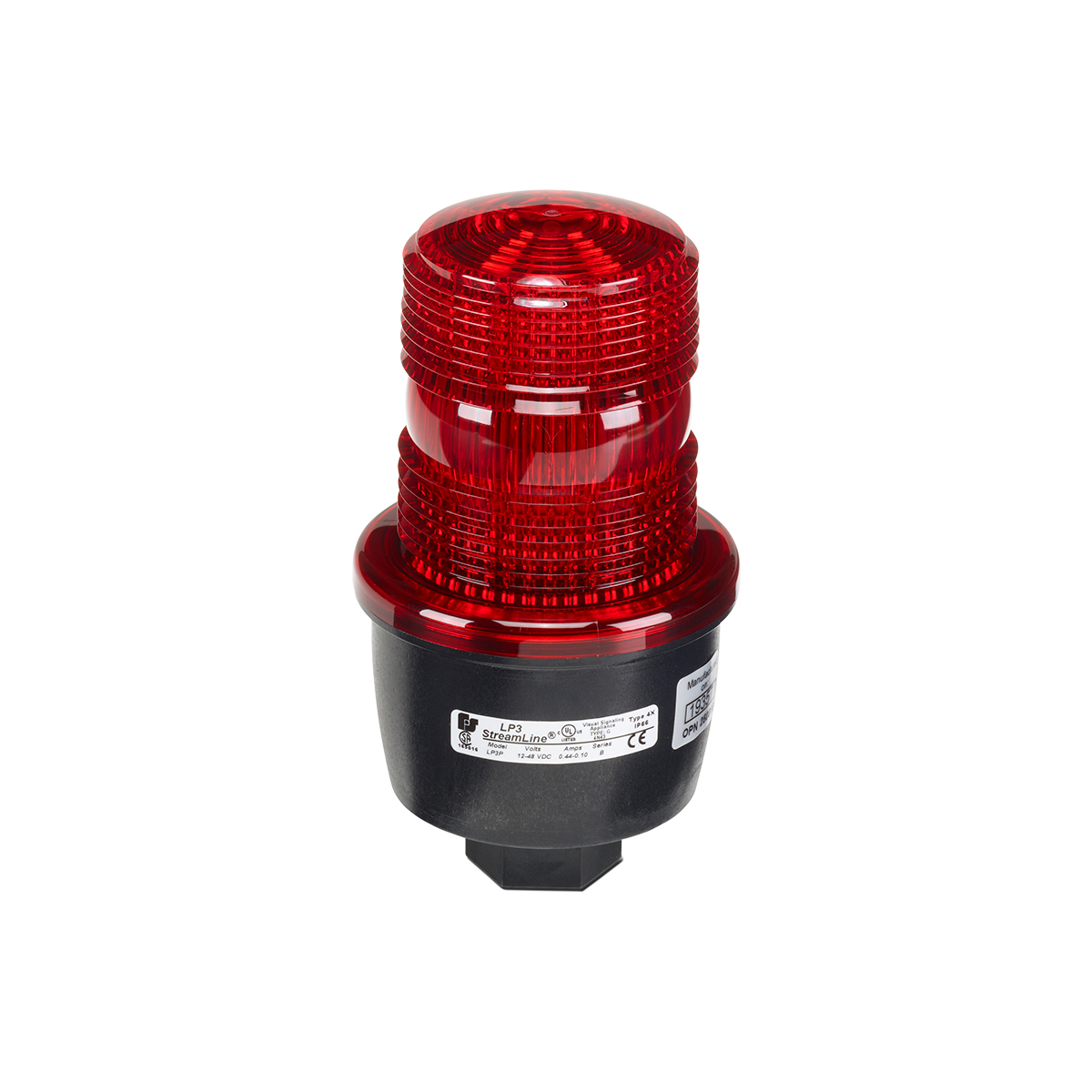 Product image for STROBE PIPE MOUNT 12-48VDC RED