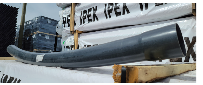 Product image for 4"X22 1/2DX150R PVC SWEEP SPXBE FAB SUPERDUCT