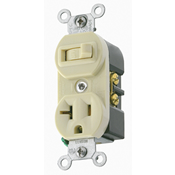 Product image for Switch combination duplex 1-pole/5-20R AC 120V 20AMP white