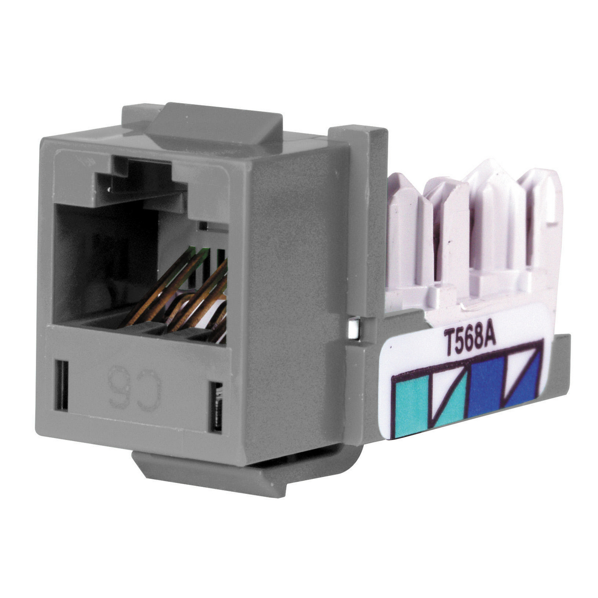 Product image for JACK, HXJ,CAT6,8POS,UNI A/B,GY,25 (MS90)