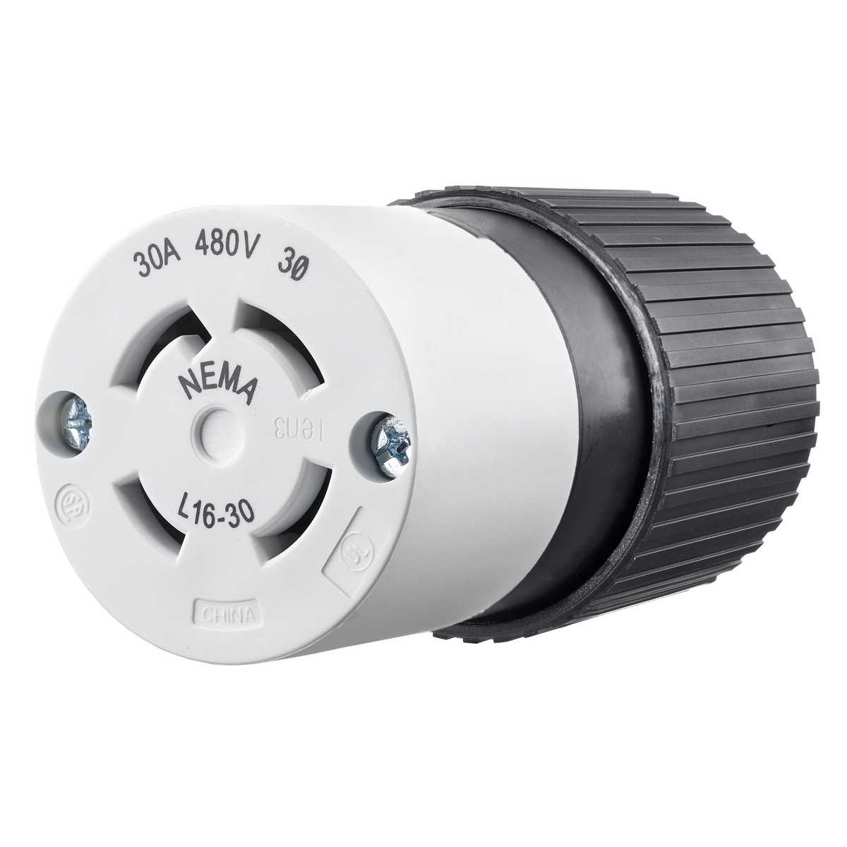 Product image for LKG CONN, 30A 3PH 480V, L16-30R,B/W, CN