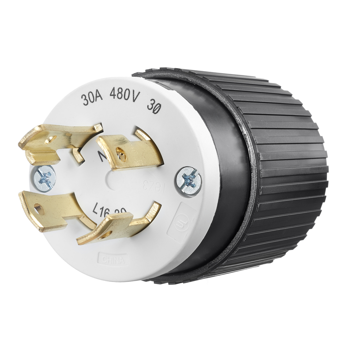 Product image for LKG PLUG, 30A 3PH 480V, L16-30P,B/W, CN