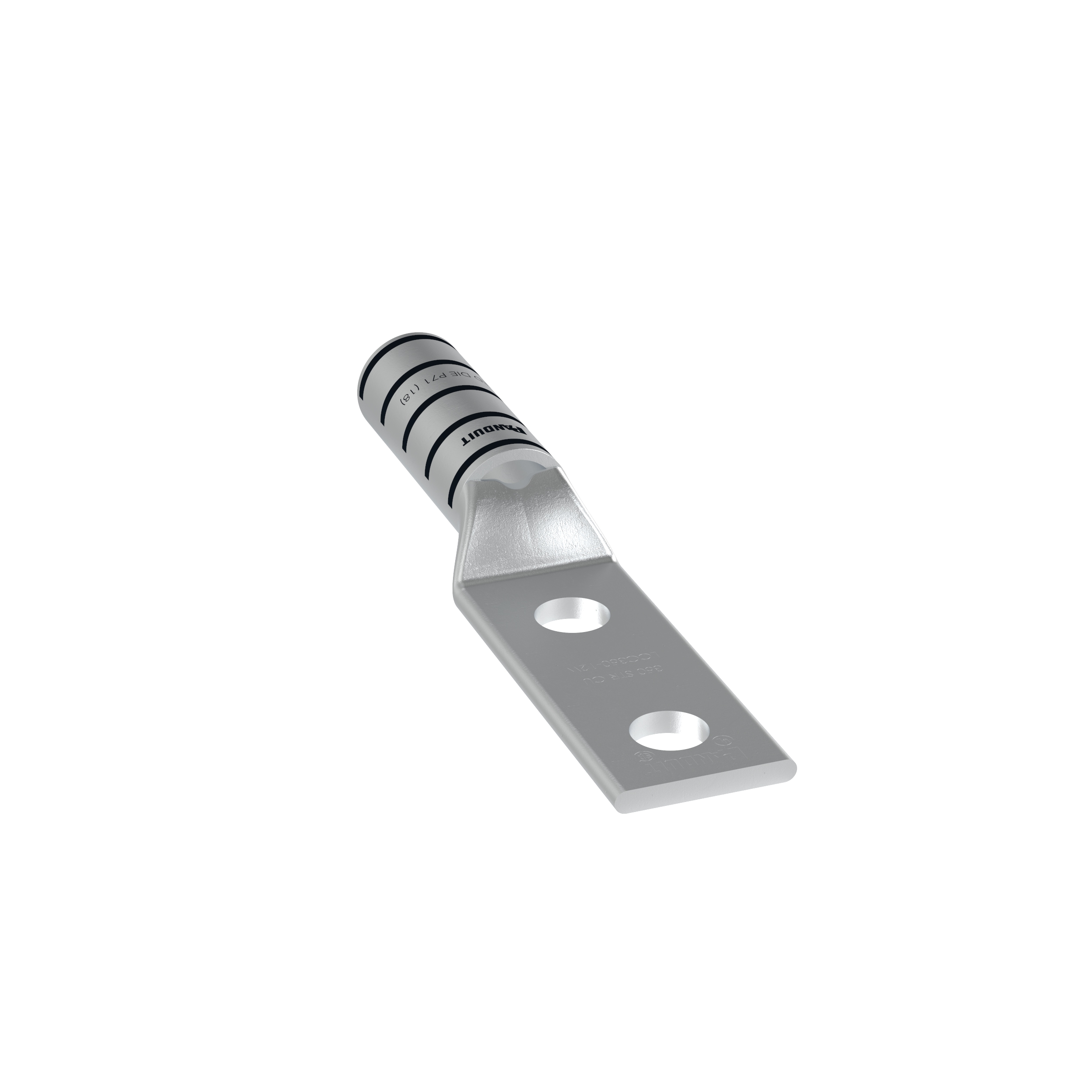 Product image for Pan-Lug™ LCC350-12W-X Comp. Lug, 350, Window, Tin Plt Copper, Strt, Two .5"