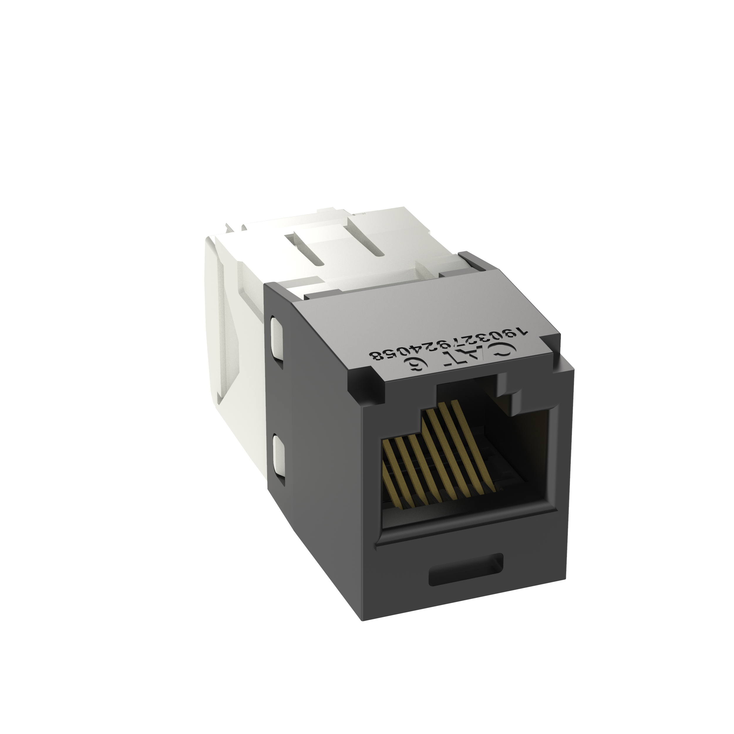 Product image for Mini-Com&reg; UTP RJ45 Cat 6 TG Jack Module, Black