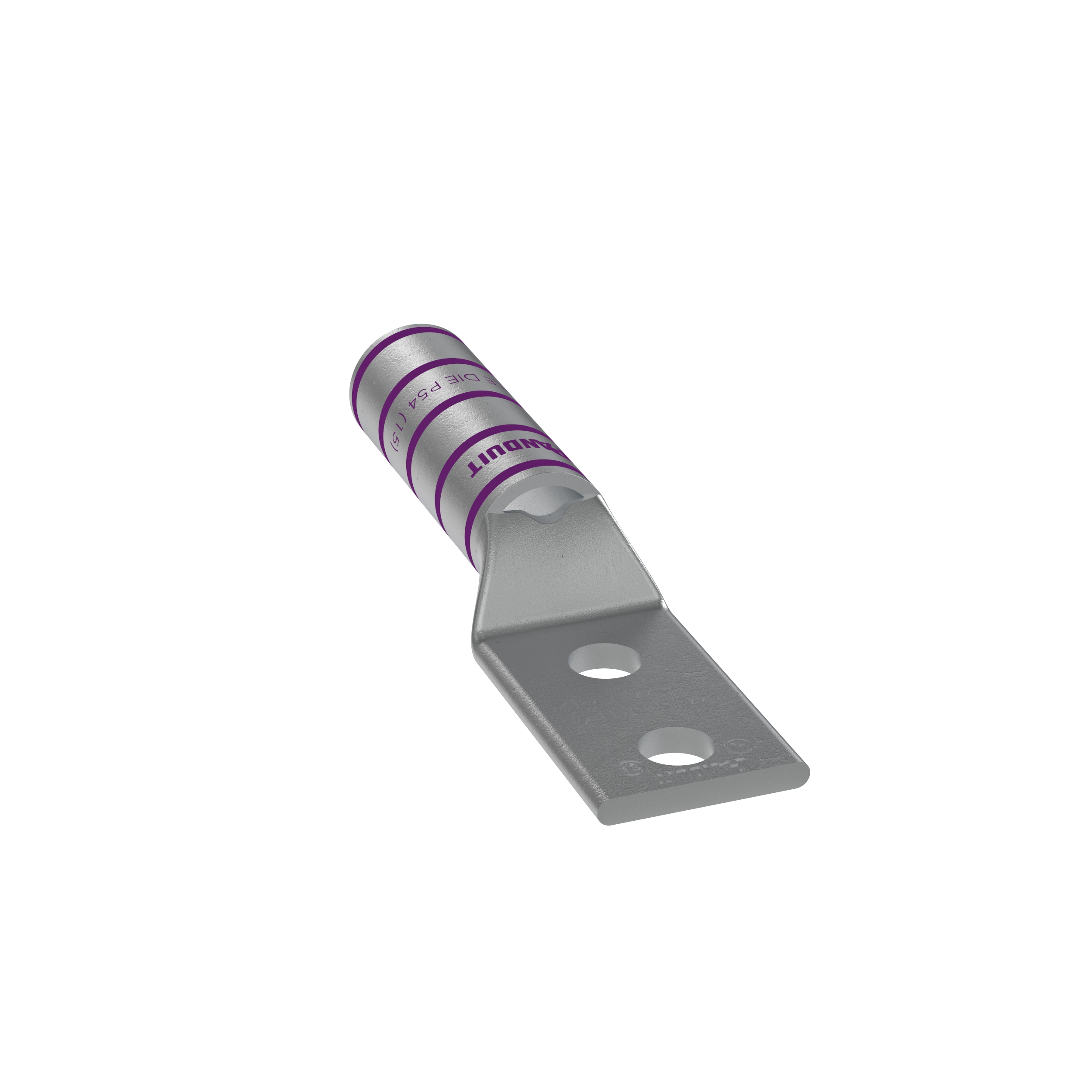 Product image for Pan-Lug™ LCCX4/0-38D-X Comp. Lug, 4/0, Long Flex, Tin Plt Copper, Two 3/8" Stud
