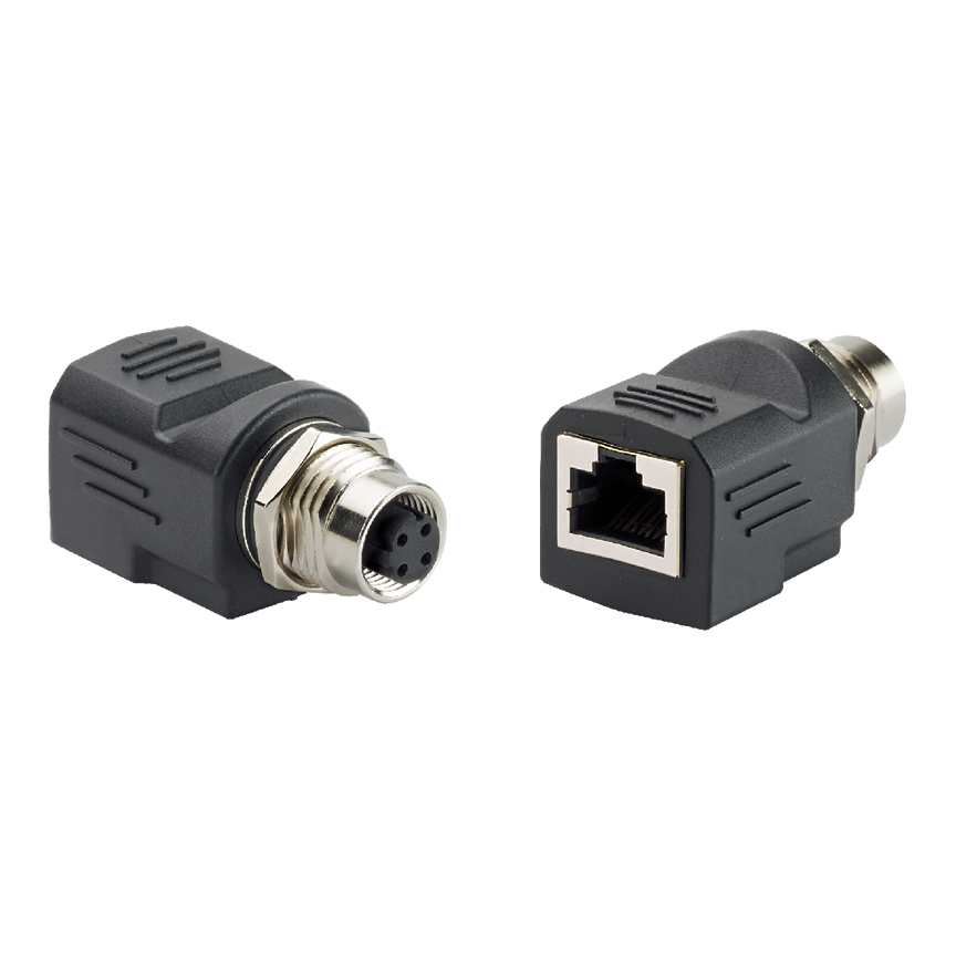 Product image for Adapter panel-mount CAT-5e M12 D-code RJ45 black