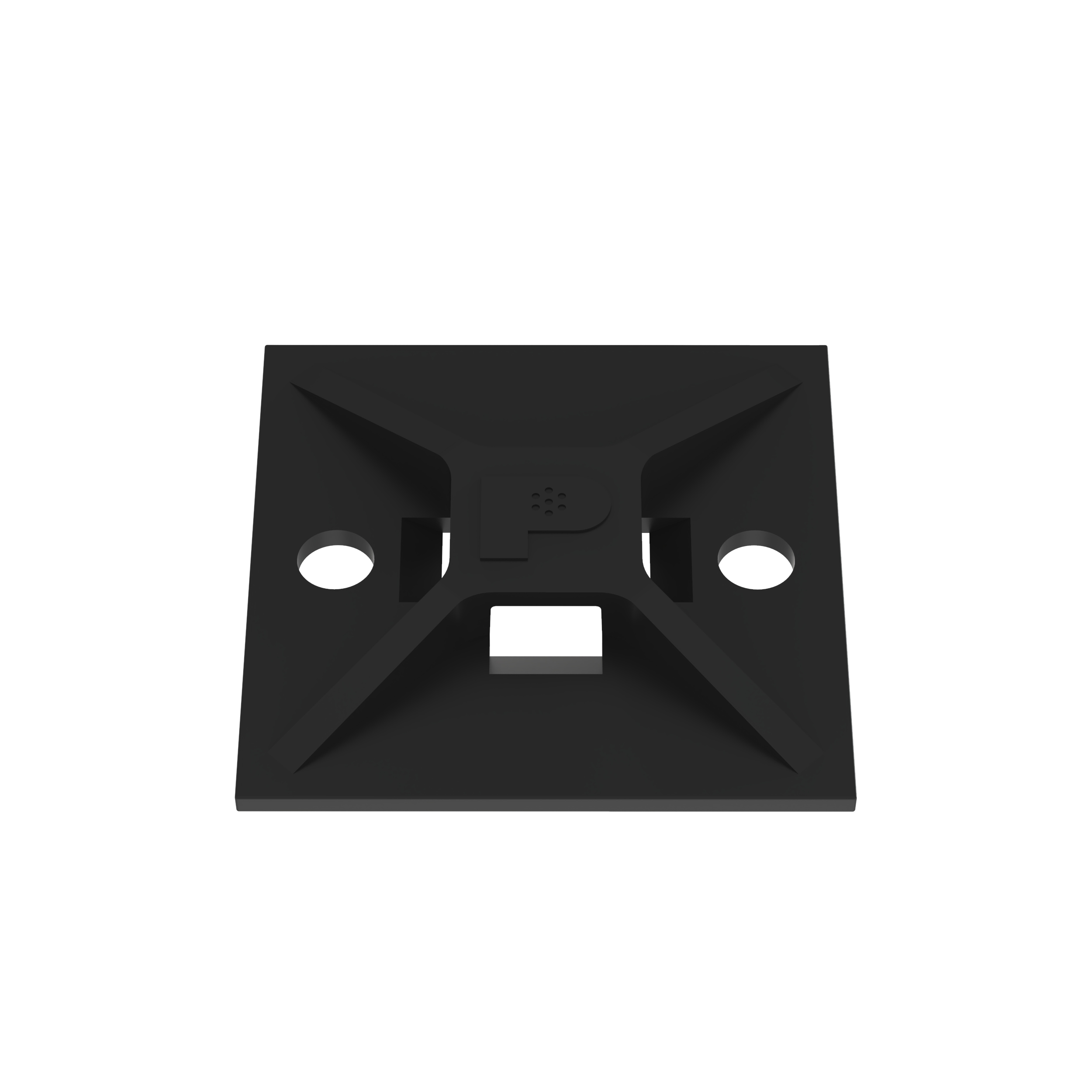 Product image for ABM2S-A-C0 Cable Tie Mount, Black, ABS, Rubber Adh., 1x1", PK100