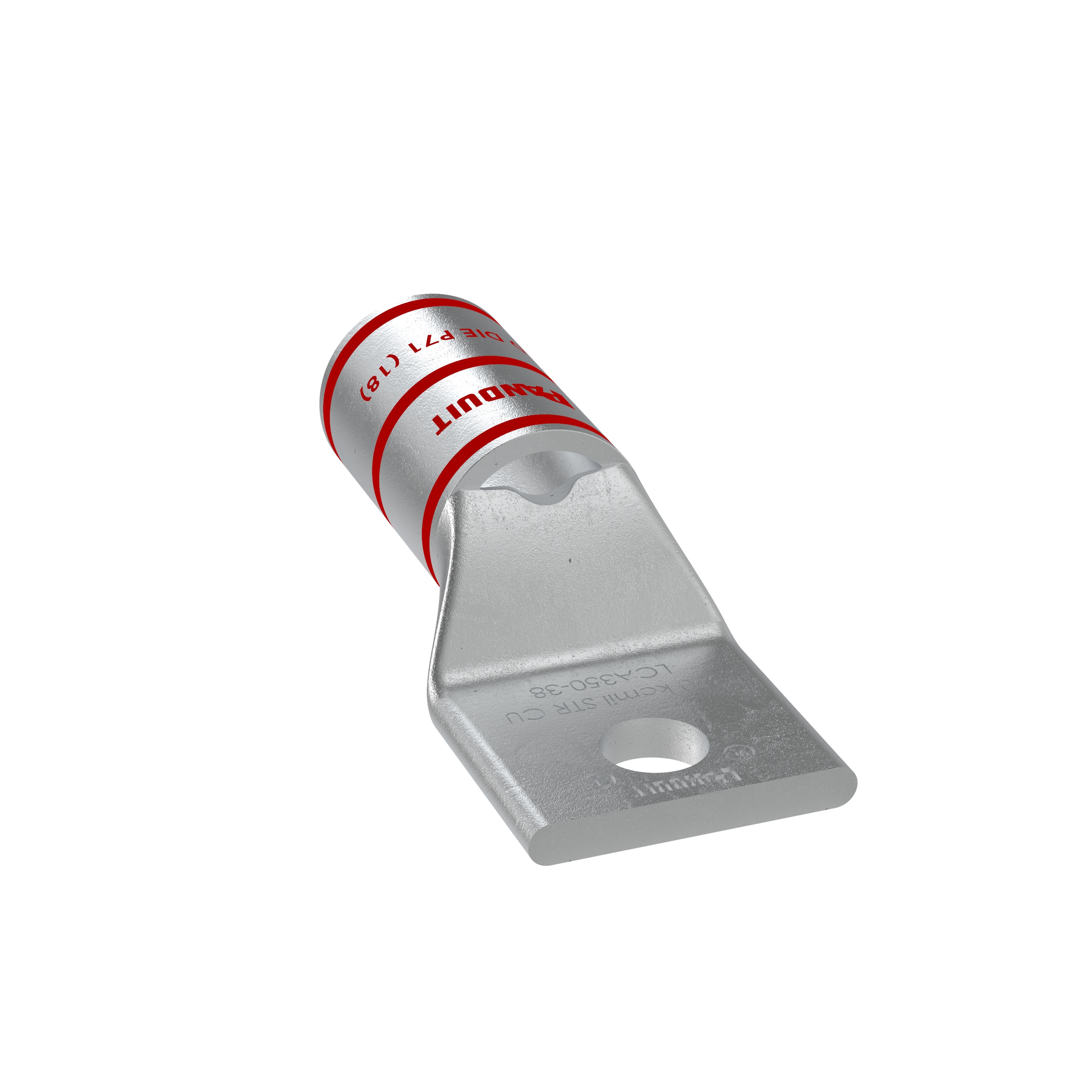 Product image for Pan-Lug™ LCA350-38-X Comp. Lug, 350, Tin Plt Copper, Strt, One 3/8" Stud, PK10