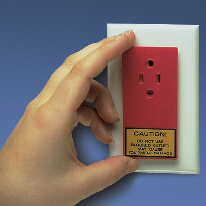 Product image for RECEPTABLE BLOCKOUT,120V,RD,EA