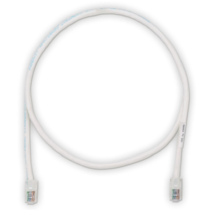 Product image for Cord patch copper CAT5e UTP & plug white 3'