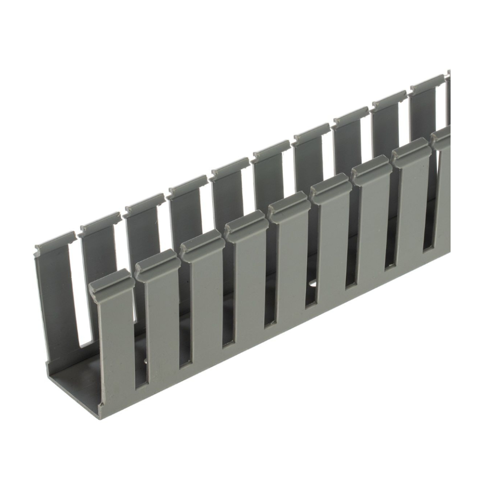 Product image for PANDUIT G1X4LG6 WIRING DUCT WIDE SLOT G 1X4 6'L PVC LIGHT GREY