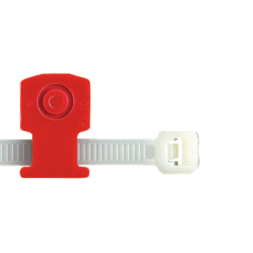 Product image for PANDUIT KIMS-H366-M2 MOUNT CABLE TIE .144" 3.7MM KNOCKIN LOW PROFILE RED ELIMINATES NEED FOR SCREWS