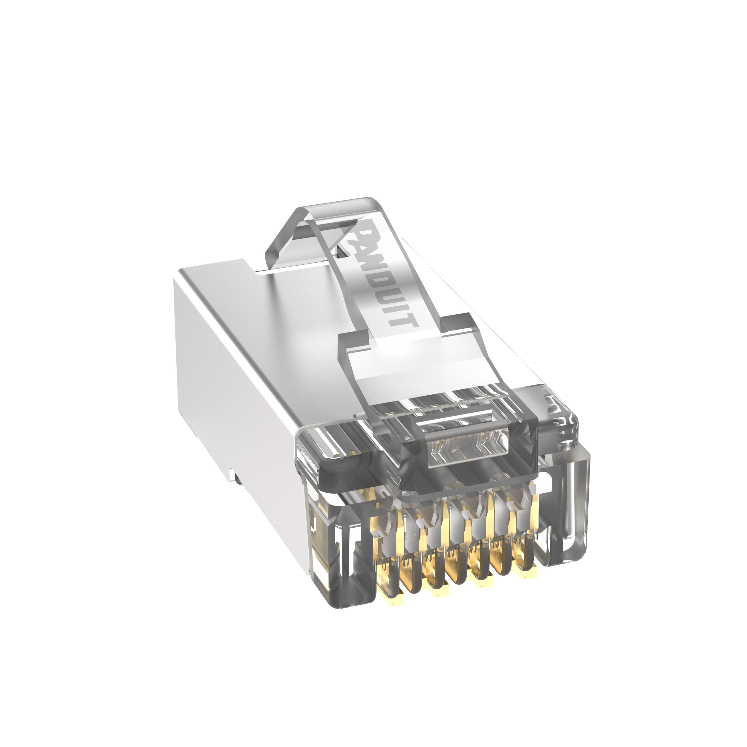 Product image for PANDUIT MPS588-C PLUG CAT5E SHIELDED RJ45 8P8W SOLID OR STRANDED CRIMP 24-26AWG SNAGLESS