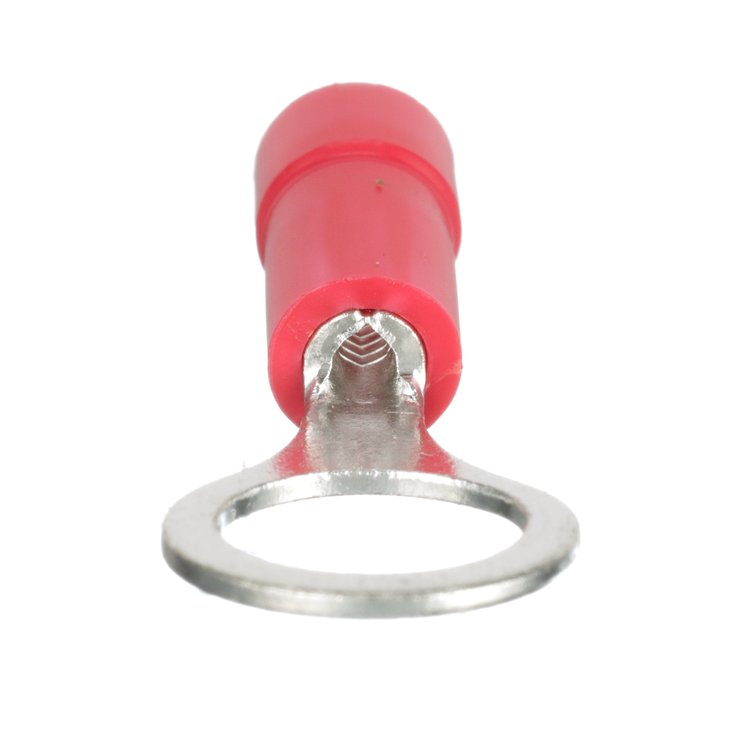 Product image for Pan-Term® PV18-56R-MY Ring Terminal, Red, Vinyl, 16-22 AWG, 5/16" Stud, PK1000