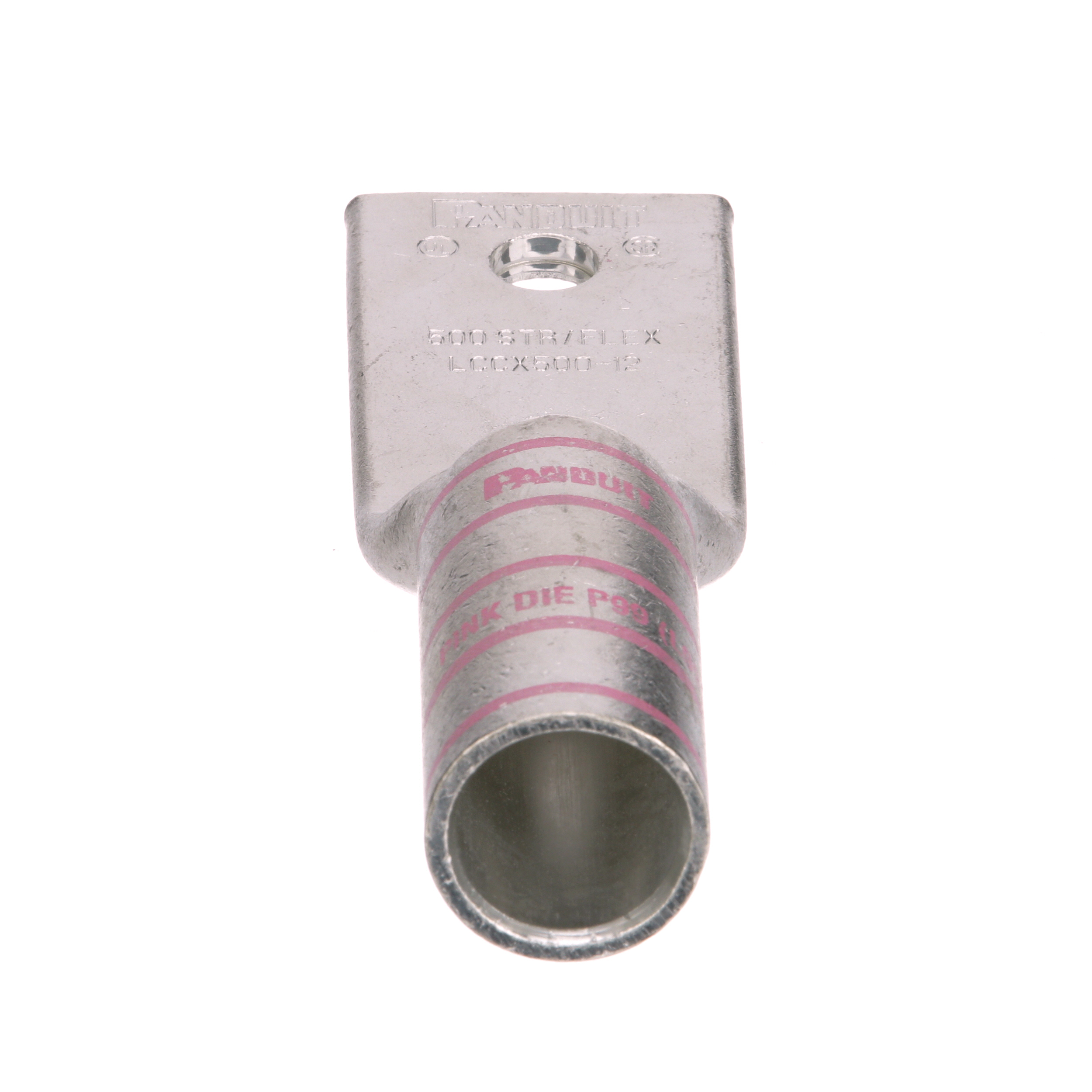 Product image for Pan-Lug™ LCCX500-12-6 Comp Lug, 500 kcmil, Flex, Tin Plt Copper, Two 1/2" Stud