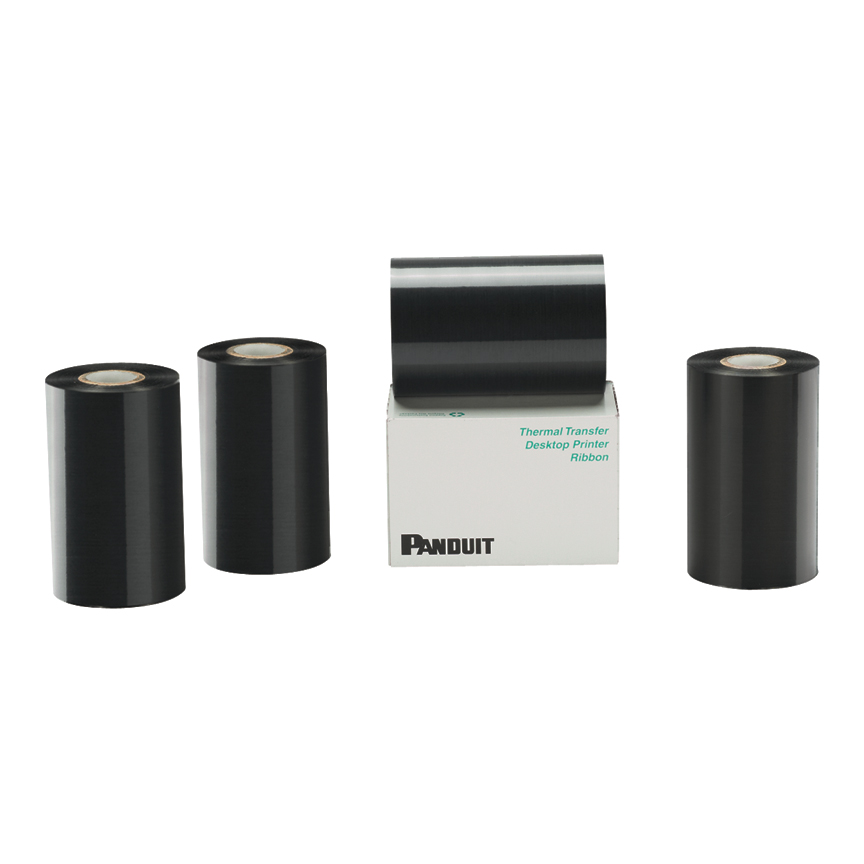 Product image for RHEH4BL Thermal Transfer Ribbon, Wax/Resin, Black, 4.33", PK1