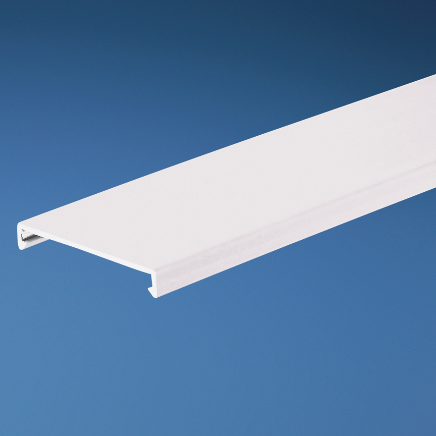Product image for PANDUIT C2.5WH6 DUCT COVER 2-1/2" 6' LONG WHITE FOR ROUND HOLE OR SLOTTED