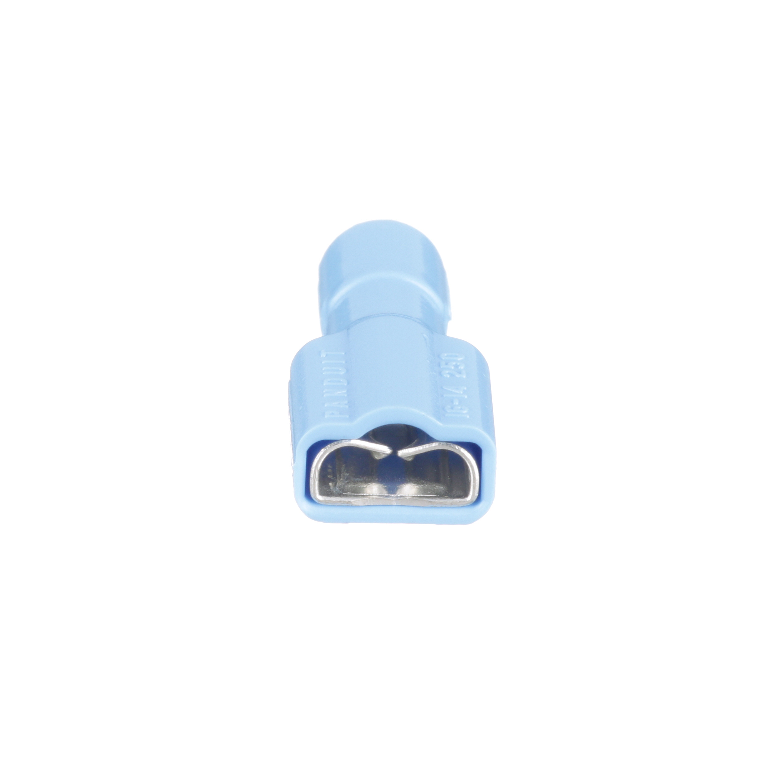 Product image for Disco-Grip™ DPF14-250FIB-C Disconnect, Blue, Premium Nylon, 14-16 AWG, 0.25"