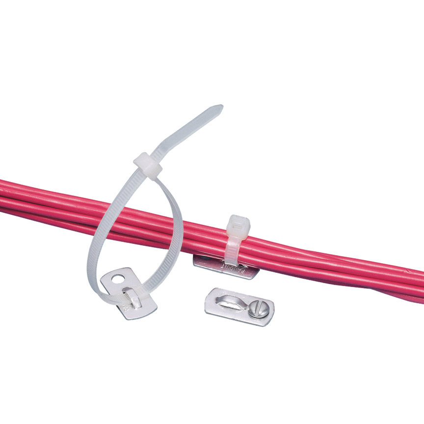 Product image for MBMS-S10-CY Cable Tie Mount, Natural, Aluminum, Screw, 0.14x0.5", 100PK