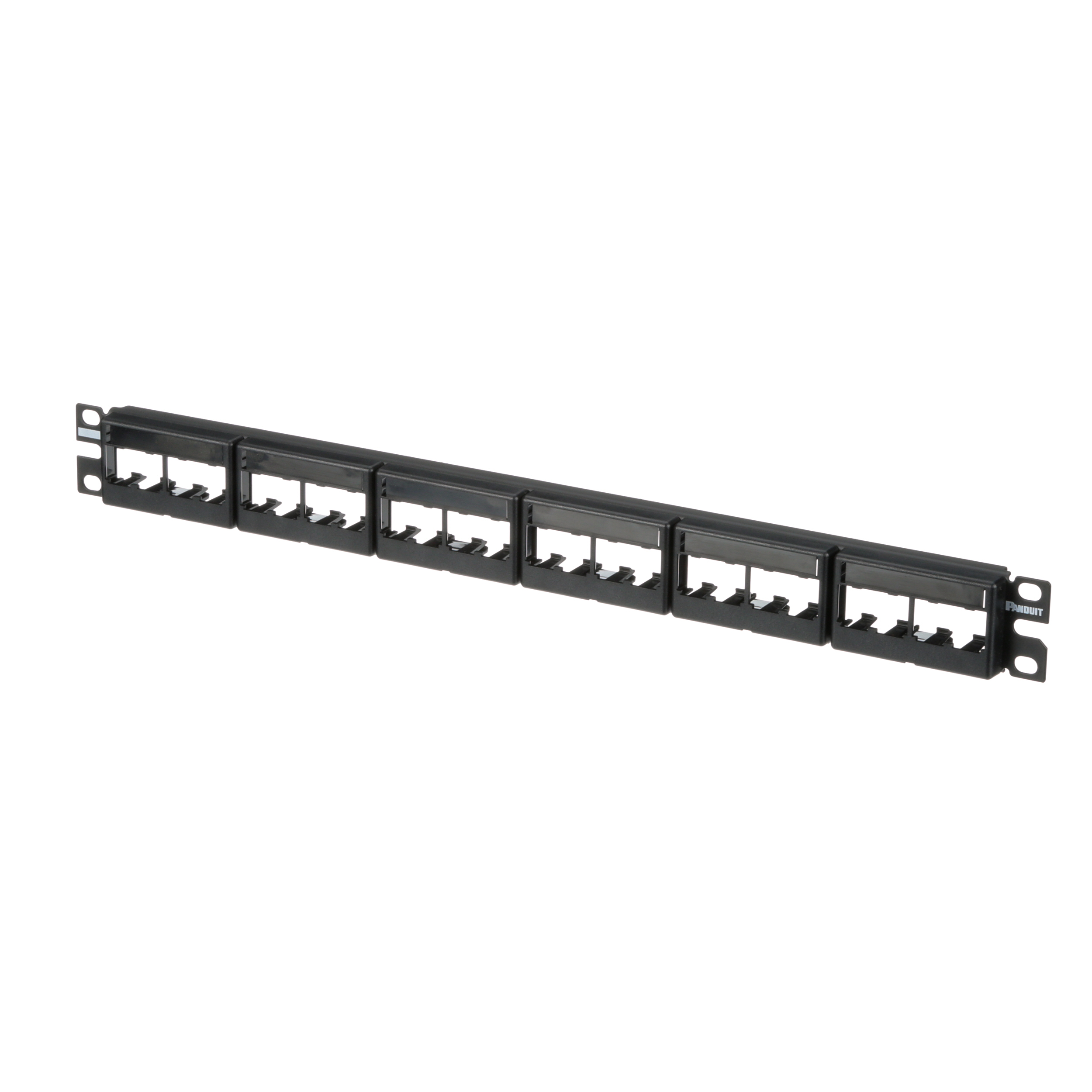 Product image for PANDUIT CPPL24WBLY PATCH PANEL 24PORT MODULAR PAN NET MINICOM BLACK 1U