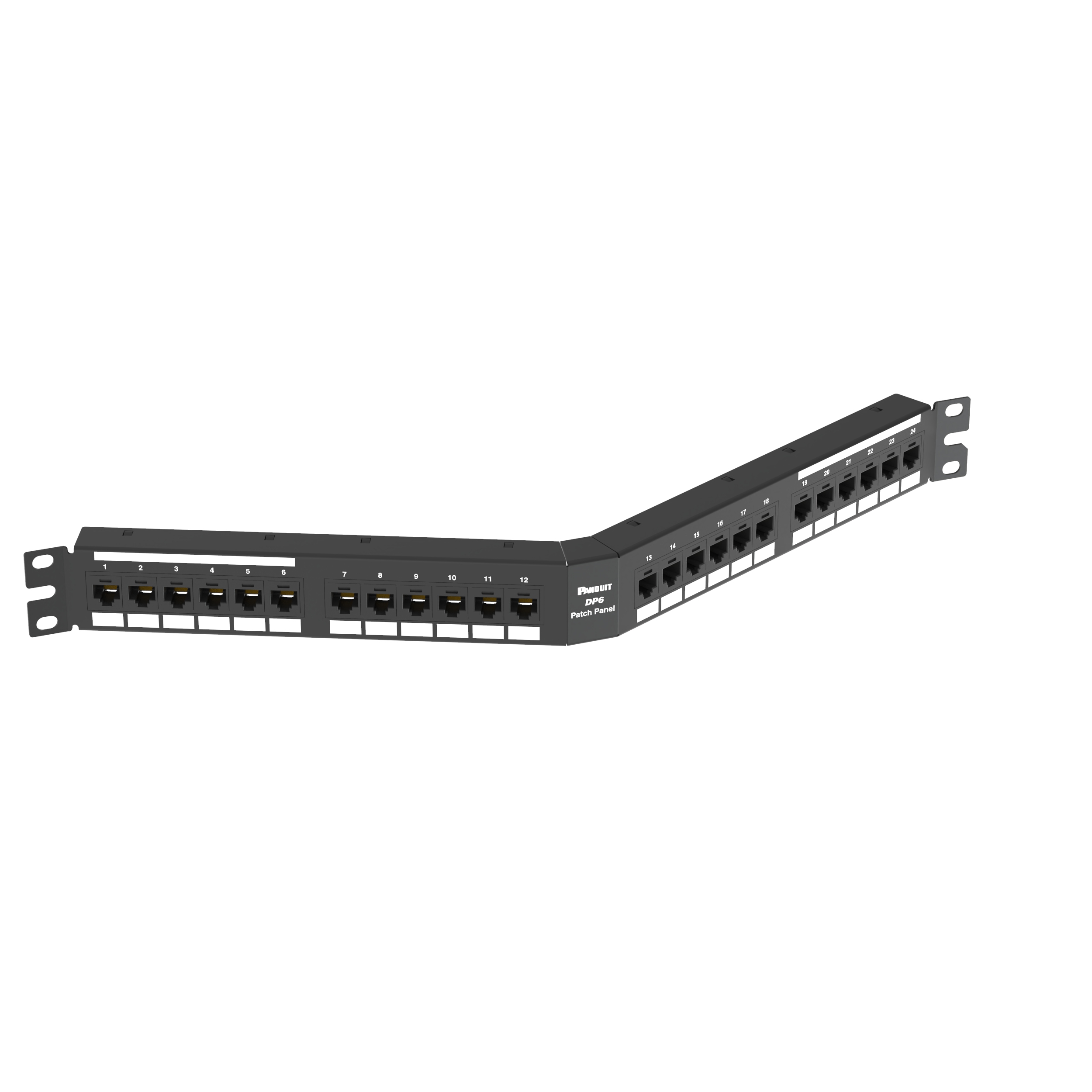 Product image for Cat 6 Angled Punchdown Patch Panel, 24 Port, 1 RU