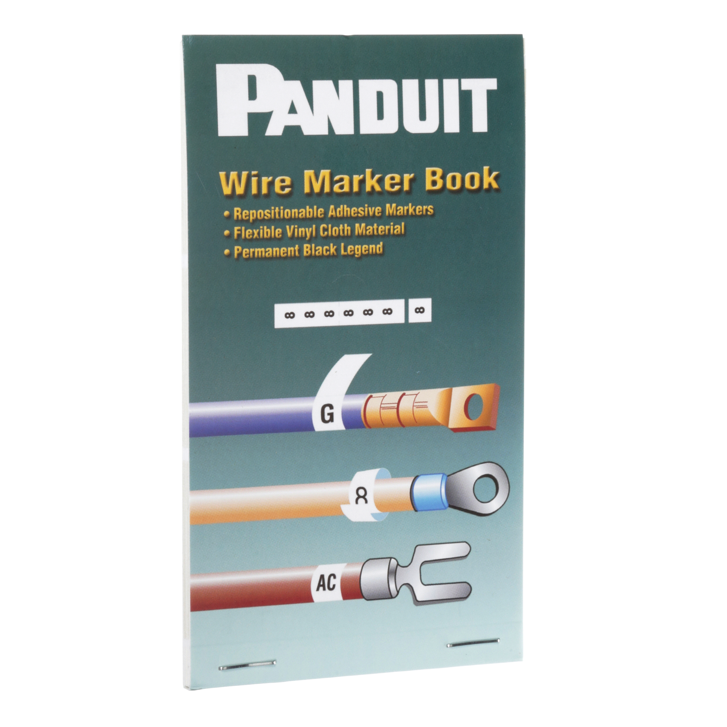 Product image for StrongHold™ PCMB-15 Pre-Printed Wire Marker Book, 15, Vinyl Cloth, White, Black