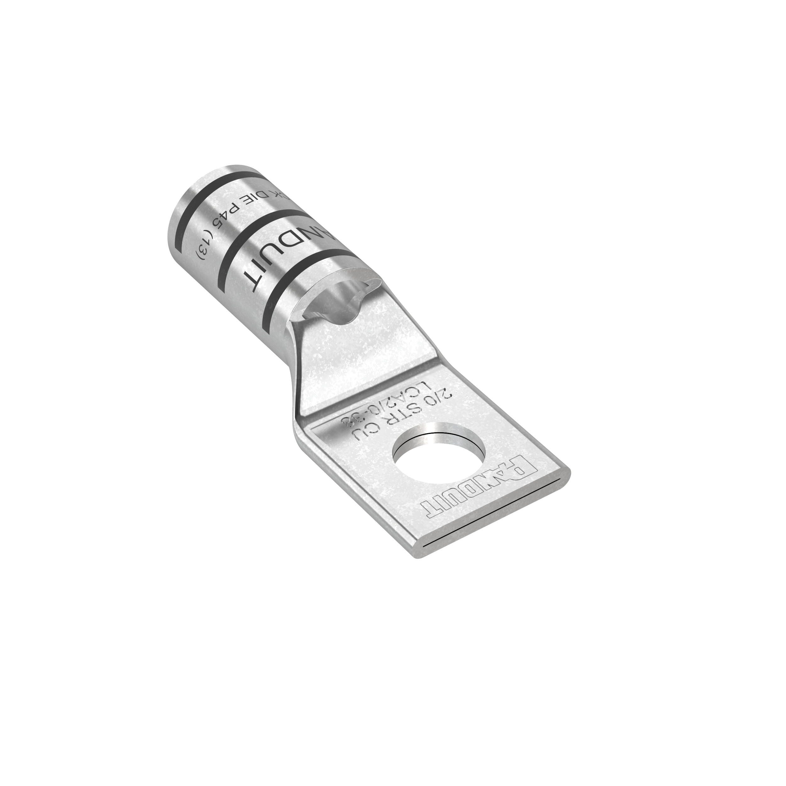Product image for Pan-Lug™ LCA2/0-14-X Comp. Lug, 2/0, Tin Plt Copper, Strt, One 0.25" Stud, PK10