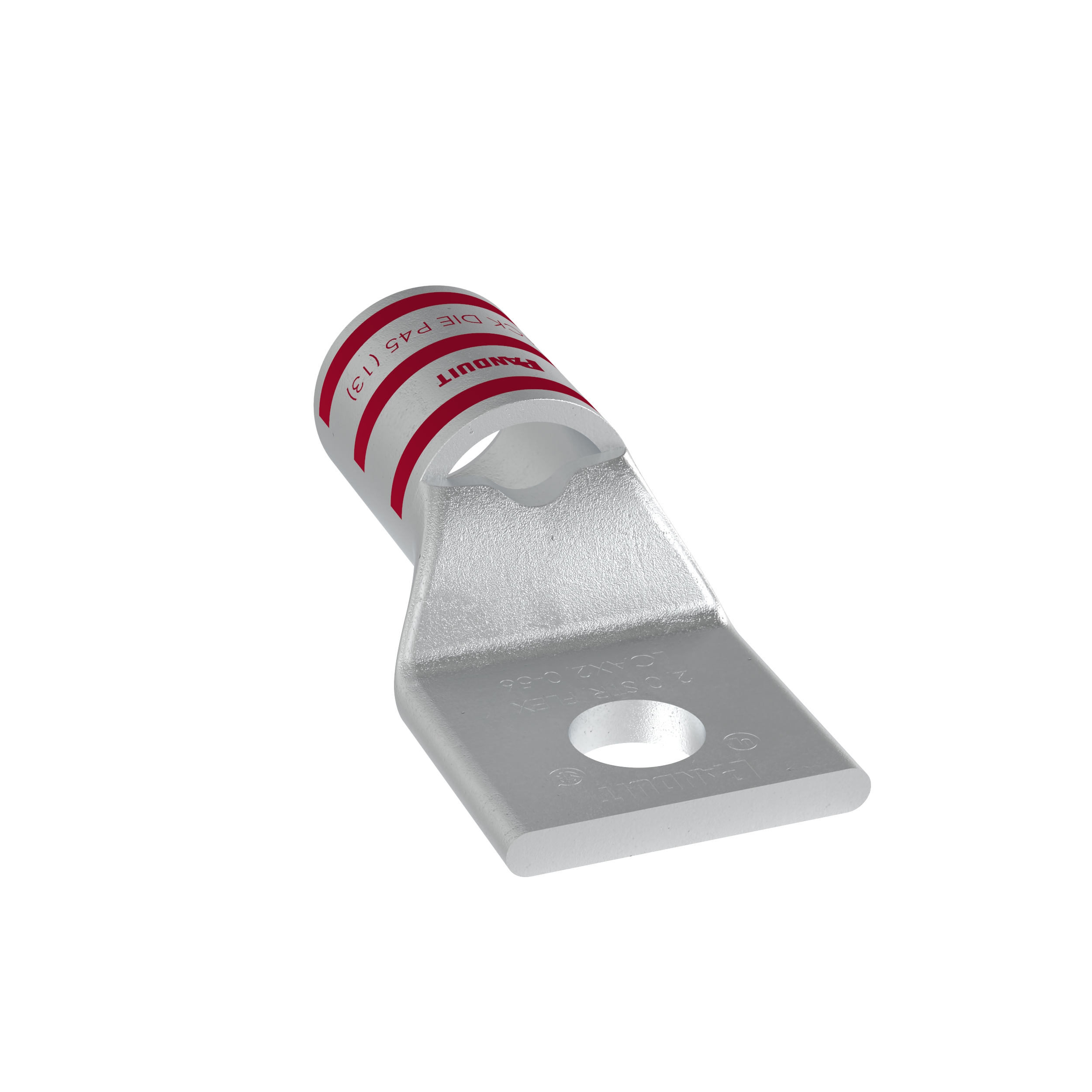 Product image for Pan-Lug™ LCAX2-56-E Comp. Lug, Flex, Tin Plt Copper, Strt, One 0.31" Stud, PK20