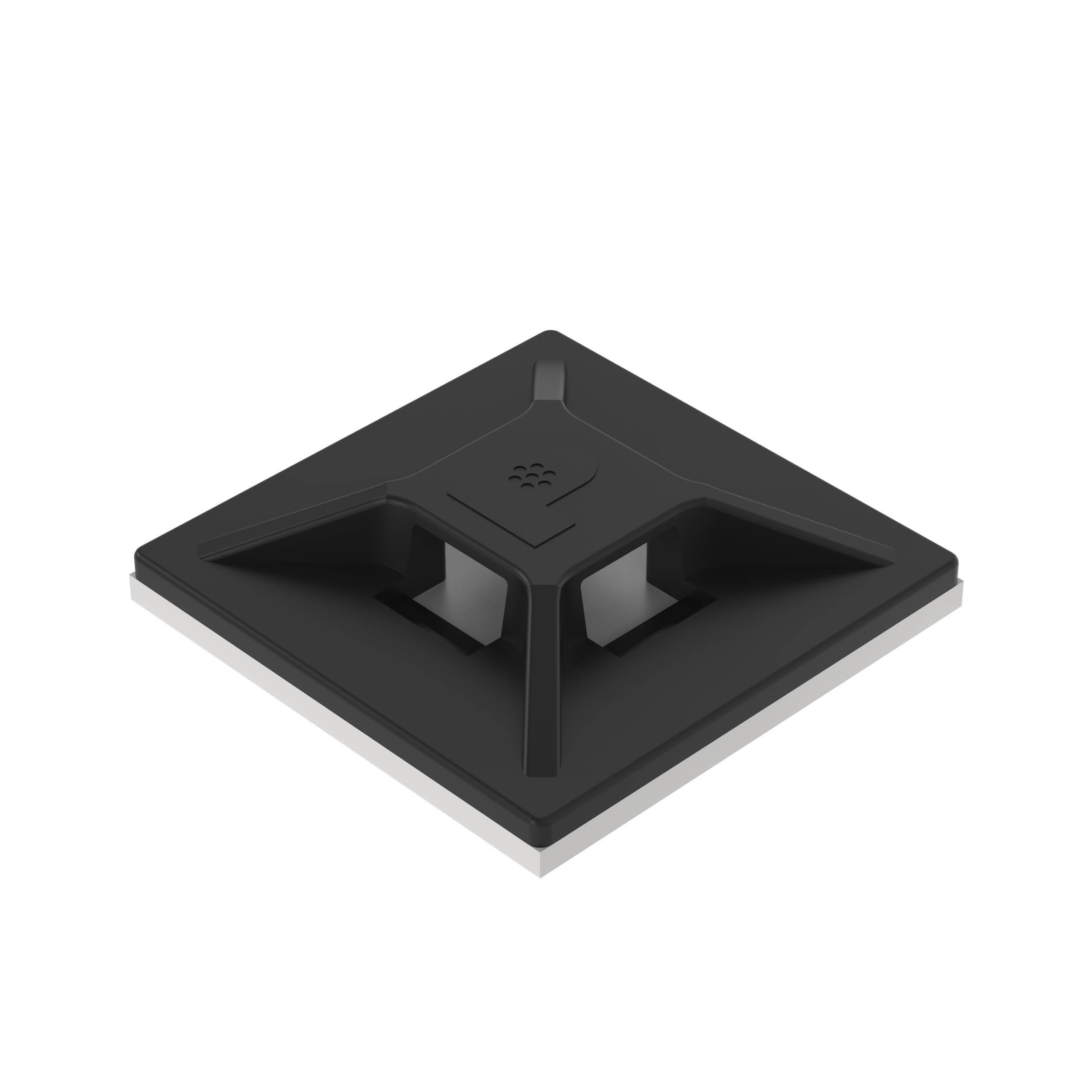 Product image for ABMM-A-C20 Cable Tie Mount, Black, ABS, Rubber Adh., 0.75x0.75", PK100