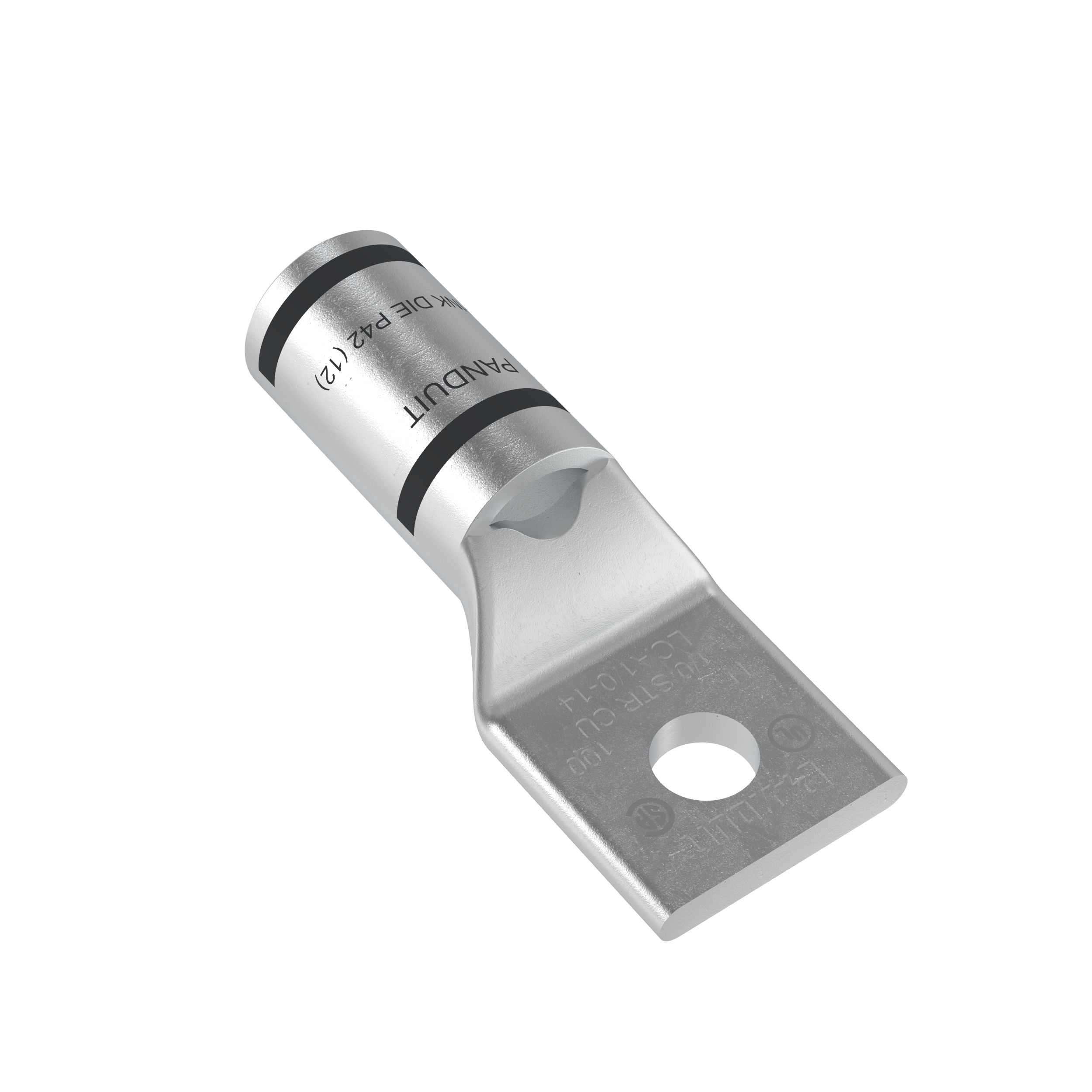 Product image for Pan-Lug™ LCA1/0-14-X Comp. Lug, 1/0, Tin Plt Copper, Strt, One 1/4" Stud, PK10