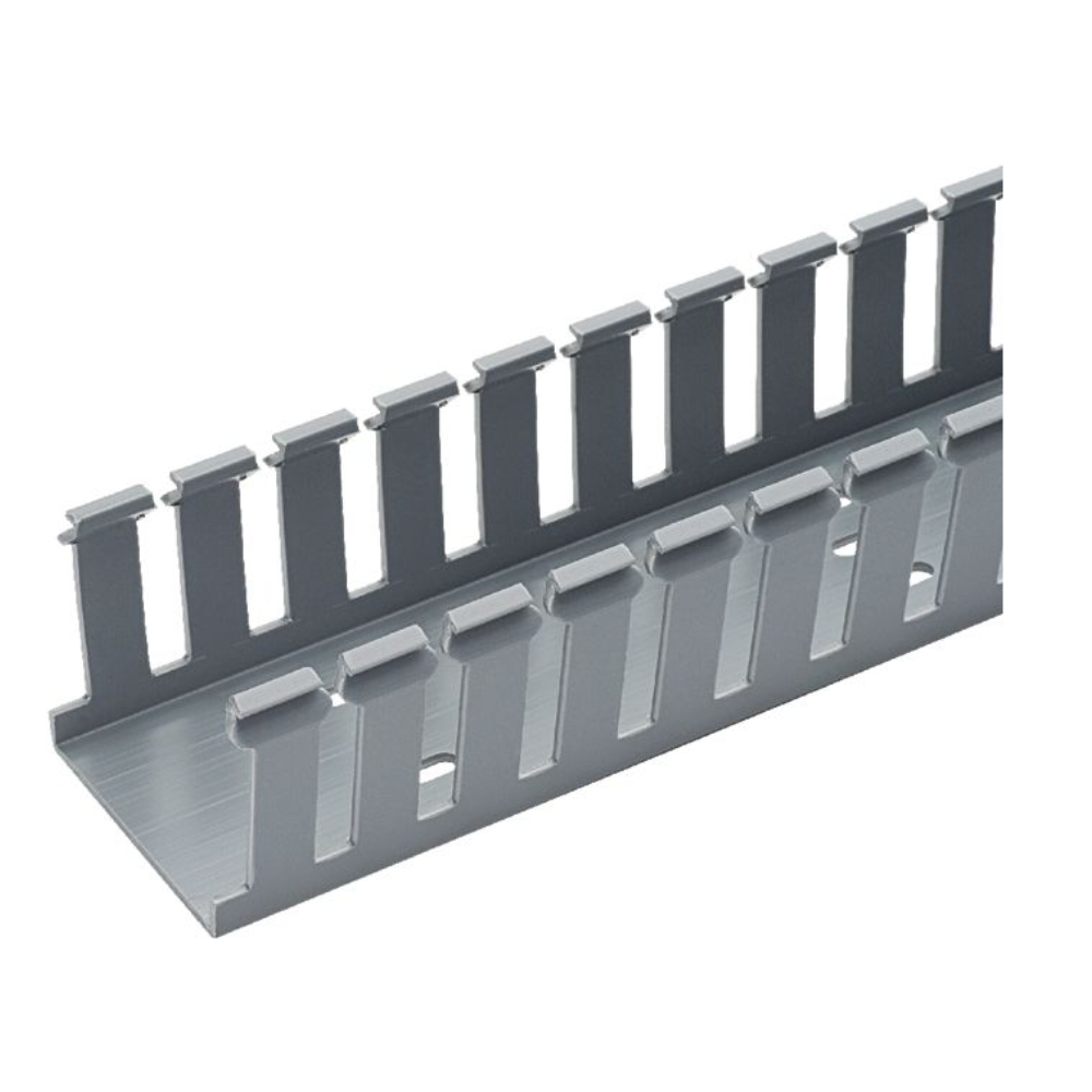 Product image for PANDUIT G1X1LG6 WIRING DUCT WIDE SLOT G 1X1 6'L PVC LIGHT GREY